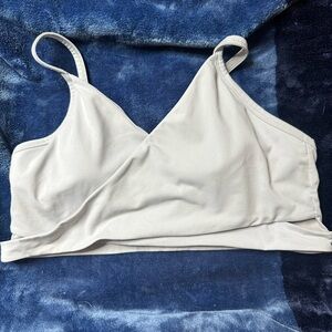 Fabletics Light Gray Wrap-Front Bralette
